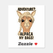 Adventure Alpaca My Bags Contour Cut Sticker (Sheet)