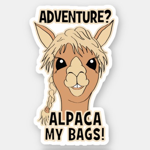Adventure Alpaca My Bags Contour Cut Sticker
