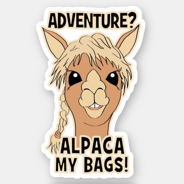 Adventure Alpaca My Bags Contour Cut Sticker (Front)