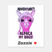 Adventure Alpaca My Bags - Purple Contour Sticker (Sheet)