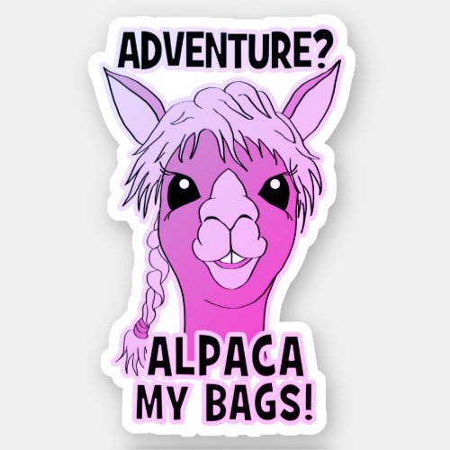 Adventure Alpaca My Bags _ Purple Contour Sticker