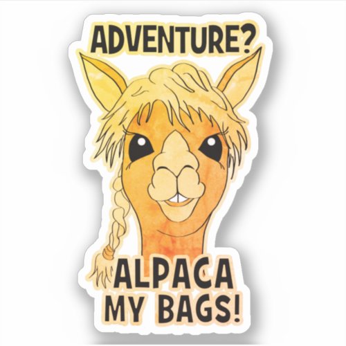 Adventure Alpaca My Bags _ Rustic Contour Sticker