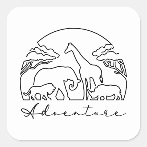 Adventure and Safari in Africa Square Sticker