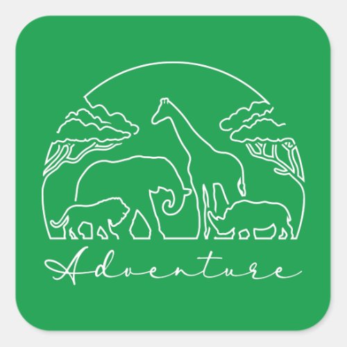 Adventure and Safari in Africa Square Sticker