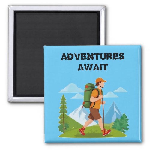 Adventure Await Personalize Name Text Magnet