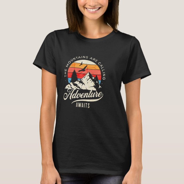 Adventure Await  Wilderness Camping T-Shirt (Front)