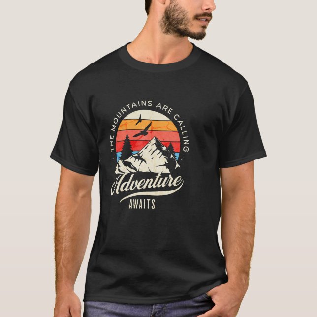 Adventure Await  Wilderness Camping T-Shirt (Front)