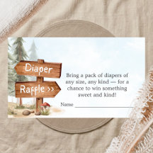 Adventure Await Woodland Baby Shower Diaper Raffle