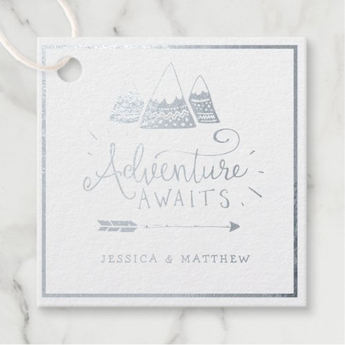 Adventure awaits  Adventure themed baby shower Foil Favor Tags