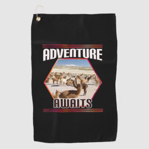Adventure Awaits - Alpaca Llama Travel Golf Towel