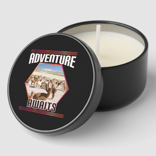 Adventure Awaits - Alpaca Llama Travel  Mini Candle Favors (Corner)