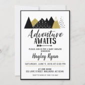 Adventure Awaits arrow mountain Baby Shower Invite (Front)