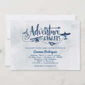 "Adventure Awaits" Aviation Baby Shower Invitation (Front)