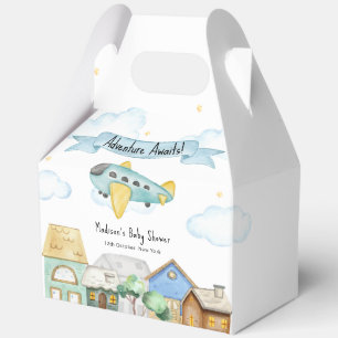 Adventure Awaits Aviator Airplane Baby Shower  Favor Boxes