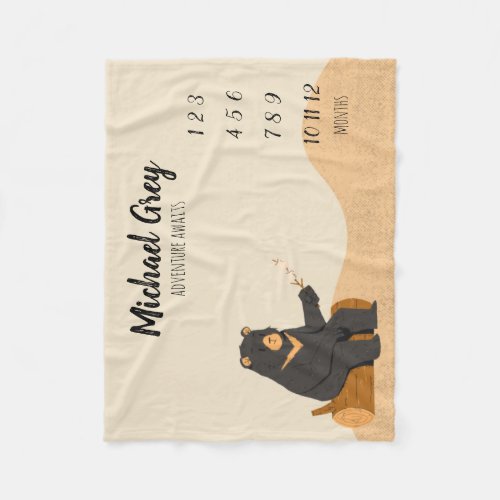 Adventure awaits Baby Monthly Milestone Fleece Blanket