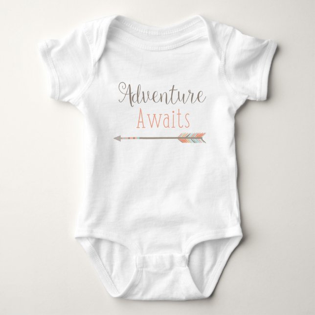 Adventure Awaits Baby Outfit Baby Bodysuit (Front)