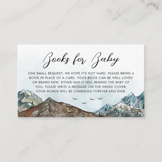 Adventure Awaits Baby Shower Books for Baby Business Card (Front)