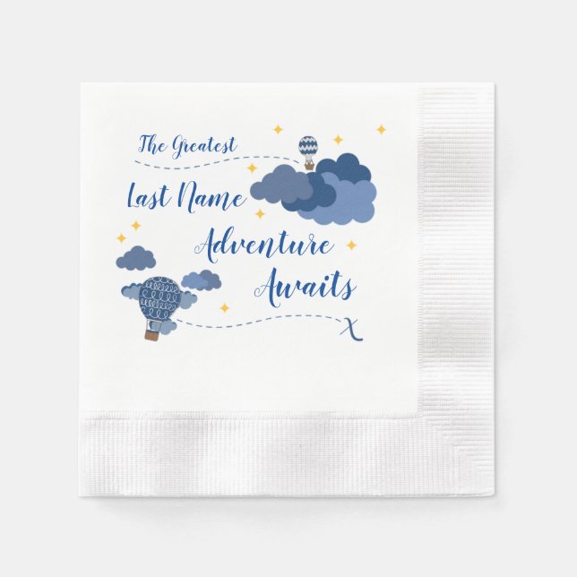 Adventure Awaits Baby Shower Design Paper Napkins (Front)