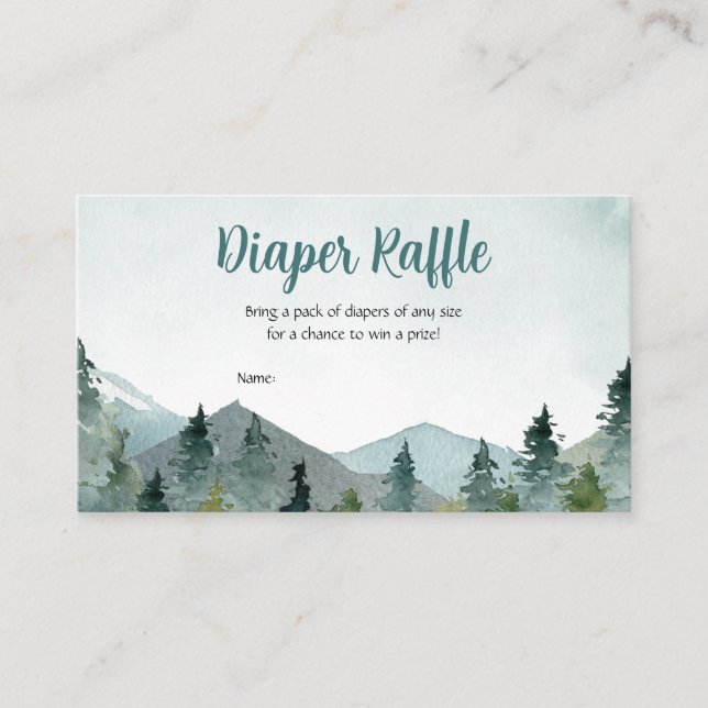 Adventure Awaits Baby Shower Diaper Raffle Business Card (Front)