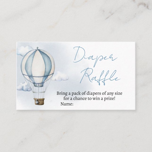 Adventure Awaits Baby Shower Diaper Raffle Business Card (Front)
