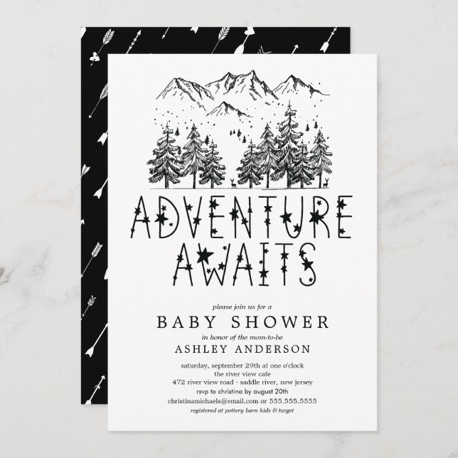 Adventure Awaits Baby Shower Invitation (Front/Back)