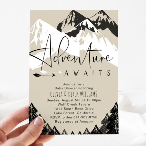 Adventure Awaits Baby Shower  Invitation