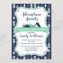 Adventure awaits baby shower invitation
