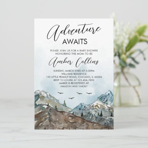 Adventure Awaits Baby Shower Invitation