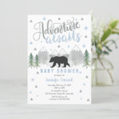 Adventure Awaits Baby Shower Invitation - Baby Boy (Standing Front)