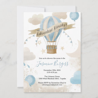 Adventure Awaits Baby Shower Invitation for BOY
