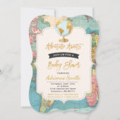 Adventure Awaits Baby Shower Invitation Map Shower (Front)