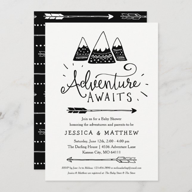 Adventure Awaits Baby Shower Invitations (Front/Back)