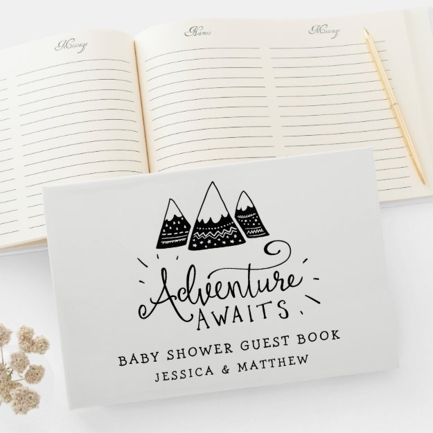 Adventure Awaits Baby Shower Invitations Guest Book