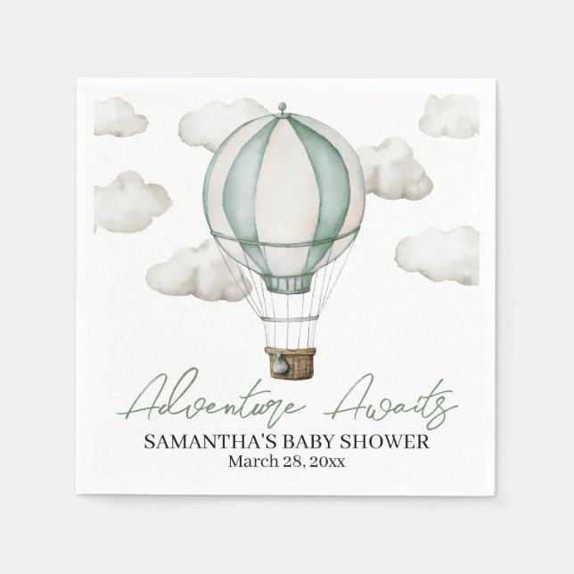 Adventure Awaits Baby Shower Paper Napkin (Front)