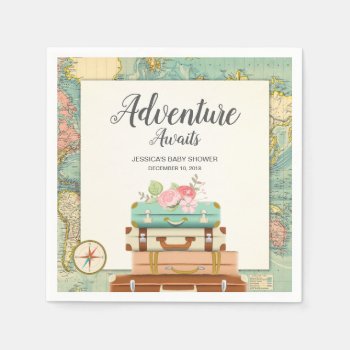 Adventure Awaits Baby Shower Paper Napkin Travel by Anietillustration at Zazzle