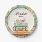 Adventure Awaits Baby Shower Paper Plates Travel