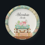 Adventure Awaits Baby Shower Paper Plates Travel<br><div class="desc">♥ A perfect addition to your party! Adventure Awaits Theme.</div>