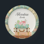 Adventure Awaits Baby Shower Paper Plates Travel<br><div class="desc">♥ A perfect addition to your party! Adventure Awaits Theme.</div>