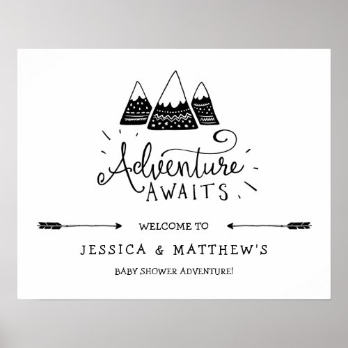 Adventure Awaits Baby Shower Welcome Sign