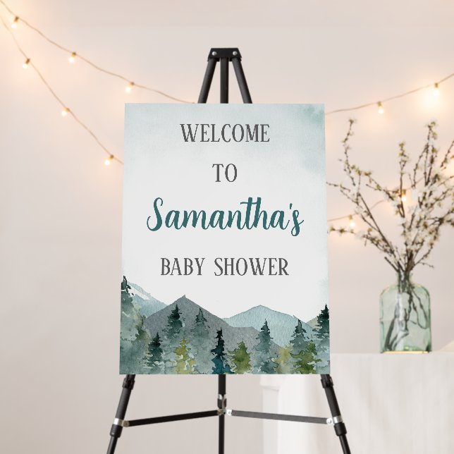 Adventure Awaits Baby Shower Welcome Sign (In Situ (Stand))