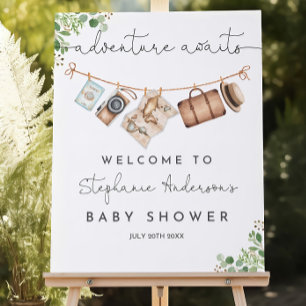 Adventure Awaits Baby Shower Welcome Sign Adventur