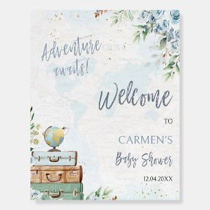 Adventure Awaits Baby Shower Welcome Sign Adventur