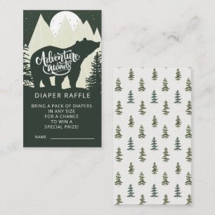 Adventure Awaits Bear Diaper Raffle Enclosure Card