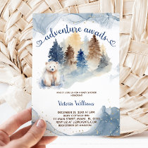 Adventure Awaits Bear Forest Baby Shower  Invitation