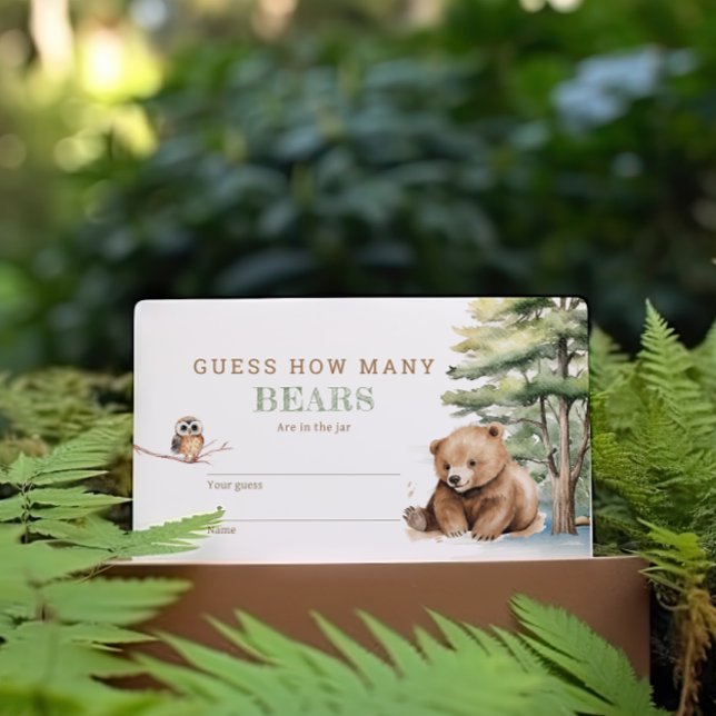 Adventure Awaits Bear Guess How Many Shower Game  Enclosure Card (Creator Uploaded)