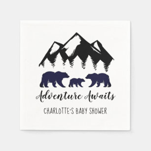 Adventure Awaits Bears Baby Shower Napkins