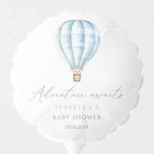 Adventure Awaits Blue Hot Air Balloon Baby Shower