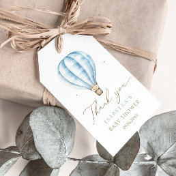 Adventure Awaits Blue Hot Air Balloon Baby Shower Gift Tags