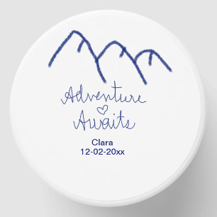 Adventure awaits blue mountain heart add name mini candle favors