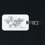Adventure awaits blue watercolor world map luggage tag<br><div class="desc">Adventure awaits blue watercolor world map luggage tags. Script text and beautiful hand painted watercolor illustrations. Ideal newly wed honeymoon or graduation gifts.</div>